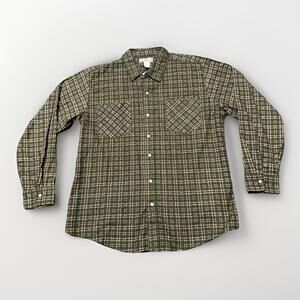 Haband Western Plaid Pearl Snap‎ Button-up Shirt Mens Size Large Rodeo Western